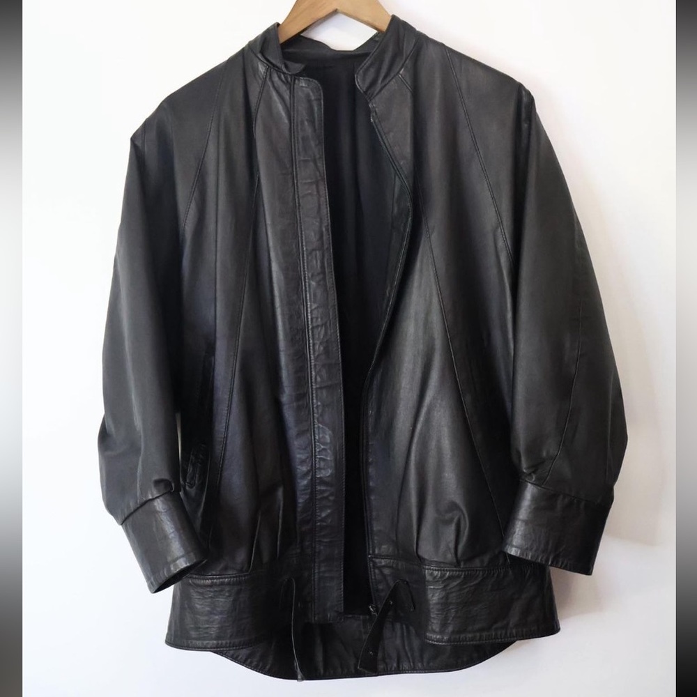 Vintage 80’s retro Norcuer oversized bomber leather jacket